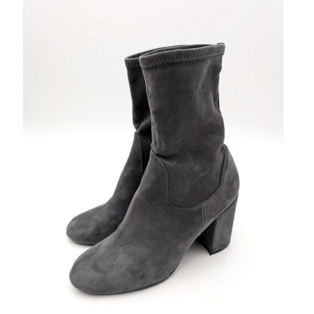 Halogen Jacy Stretch Sock Bootie Women's Round Toe Grey Size US7.5M EU37.5